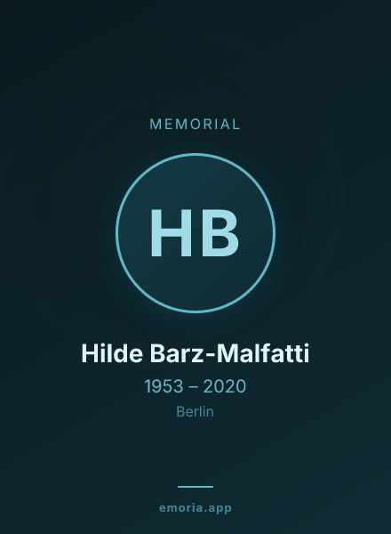 Memorial portrait of Hilde Barz-Malfatti