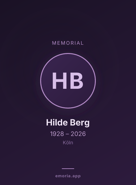 Memorial portrait of Hilde Berg