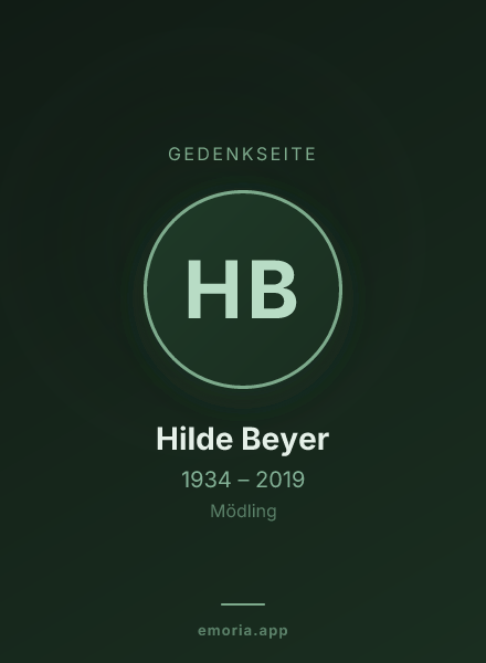Gedenkportrait von Hilde Beyer