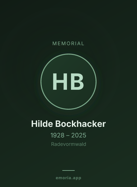 Memorial portrait of Hilde Bockhacker