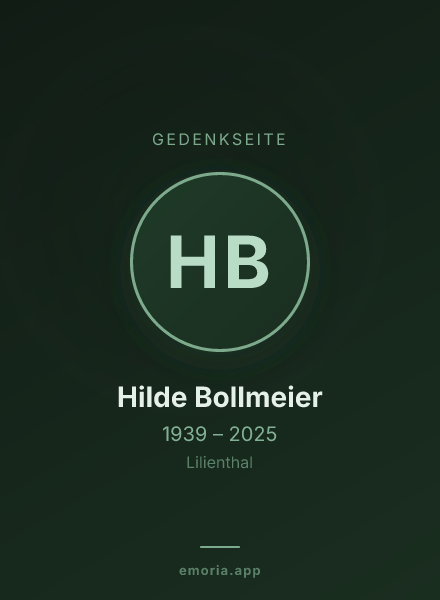 Gedenkportrait von Hilde Bollmeier