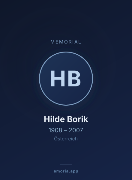 Memorial portrait of Hilde Borik