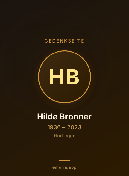 Gedenkportrait von Hilde Bronner