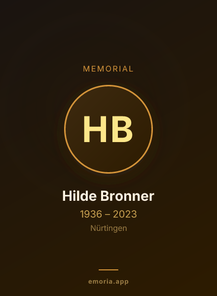 Memorial portrait of Hilde Bronner