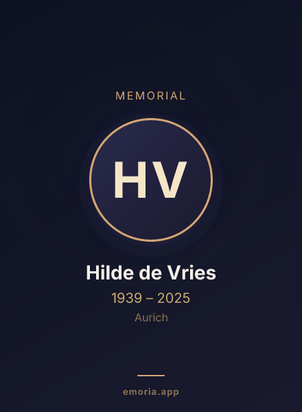 Memorial portrait of Hilde de Vries