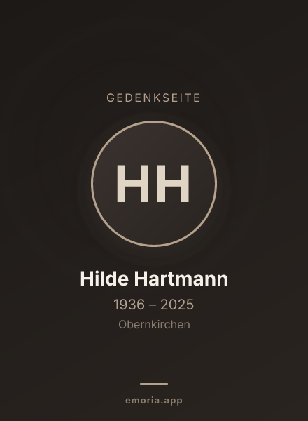 Gedenkportrait von Hilde Hartmann