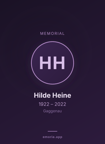Memorial portrait of Hilde Heine