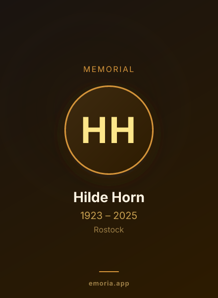 Memorial portrait of Hilde Horn