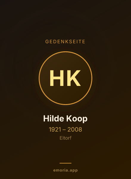 Gedenkportrait von Hilde Koop