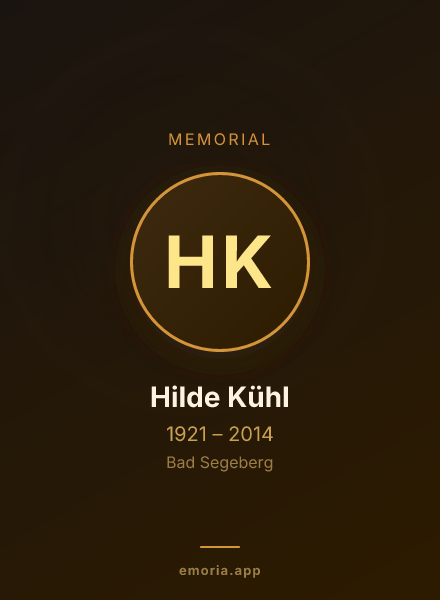 Memorial portrait of Hilde Kühl