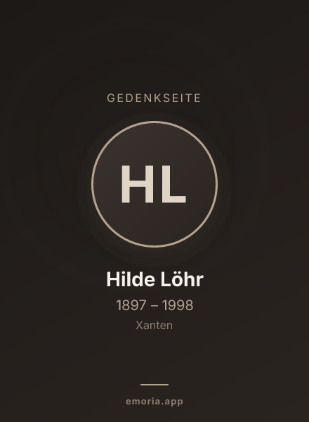 Gedenkportrait von Hilde Löhr