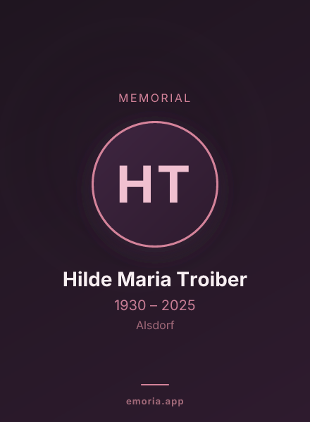Memorial portrait of Hilde Maria Troiber