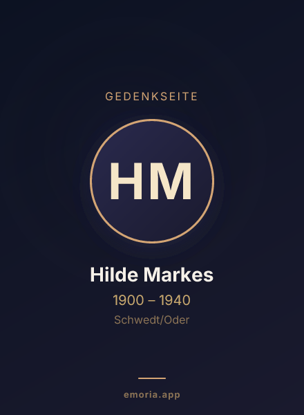 Gedenkportrait von Hilde Markes