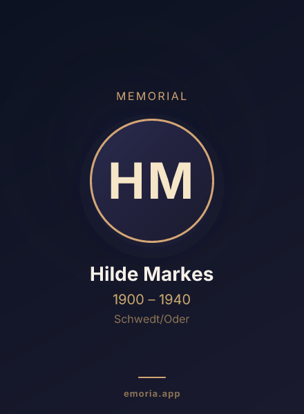Memorial portrait of Hilde Markes