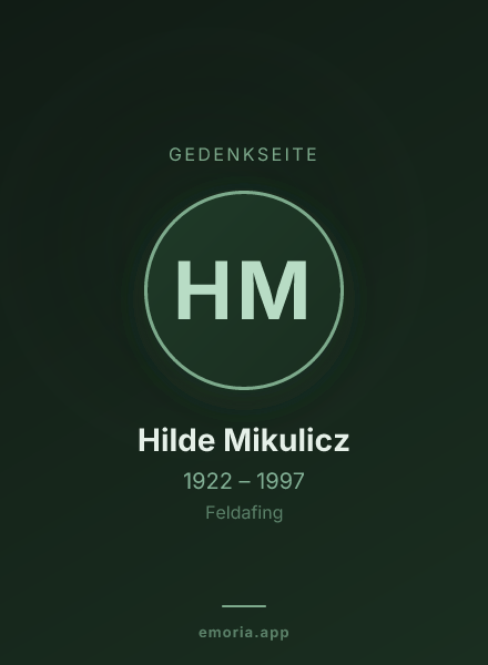 Gedenkportrait von Hilde Mikulicz