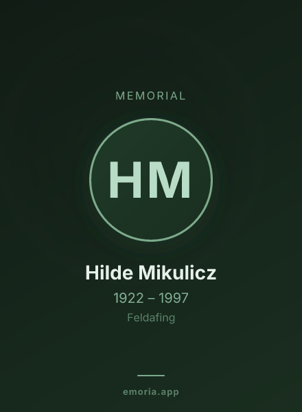Memorial portrait of Hilde Mikulicz