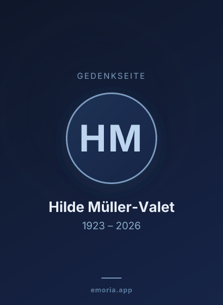 Gedenkportrait von Hilde Müller-Valet