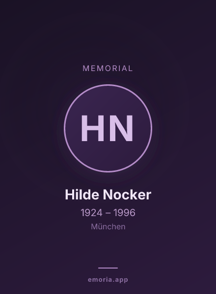 Memorial portrait of Hilde Nocker