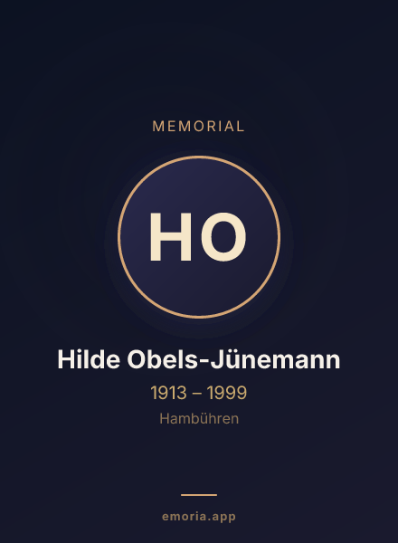 Memorial portrait of Hilde Obels-Jünemann