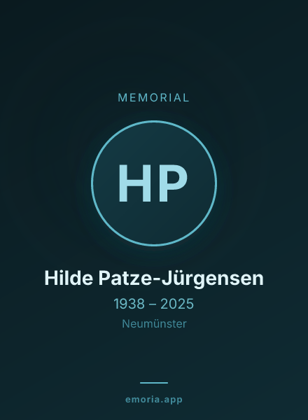 Memorial portrait of Hilde Patze-Jürgensen