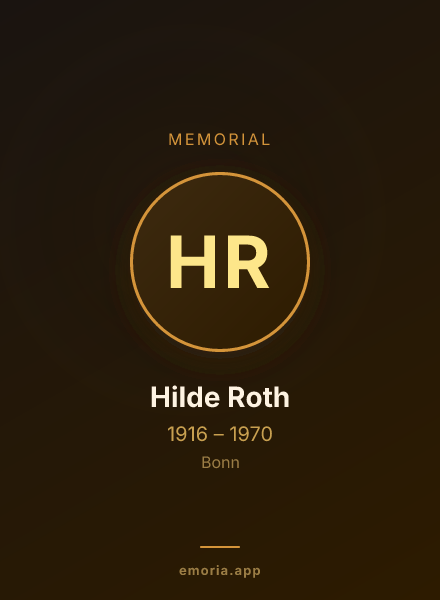 Memorial portrait of Hilde Roth