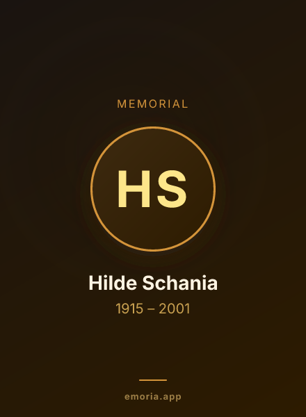 Memorial portrait of Hilde Schania