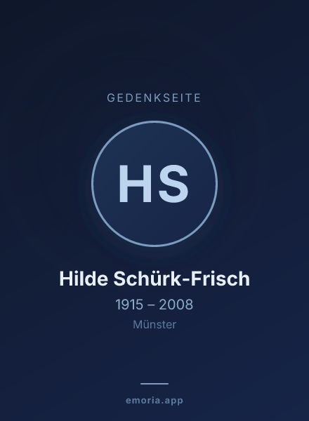 Gedenkportrait von Hilde Schürk-Frisch