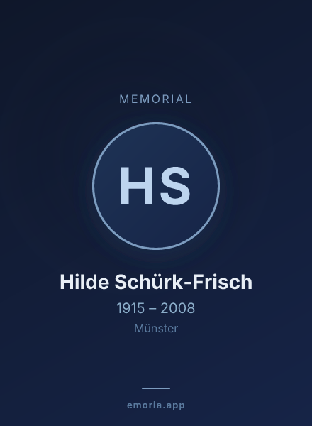 Memorial portrait of Hilde Schürk-Frisch
