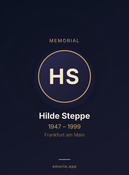 Memorial portrait of Hilde Steppe