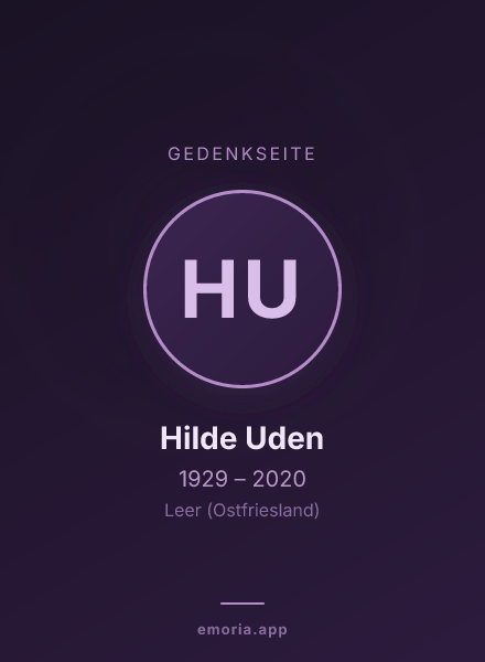 Gedenkportrait von Hilde Uden