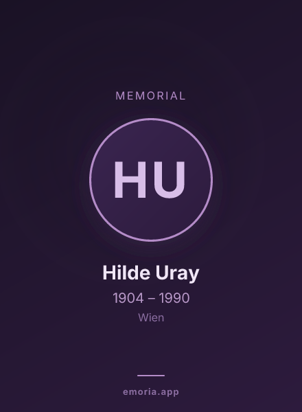 Memorial portrait of Hilde Uray