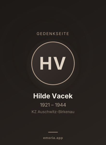 Gedenkportrait von Hilde Vacek
