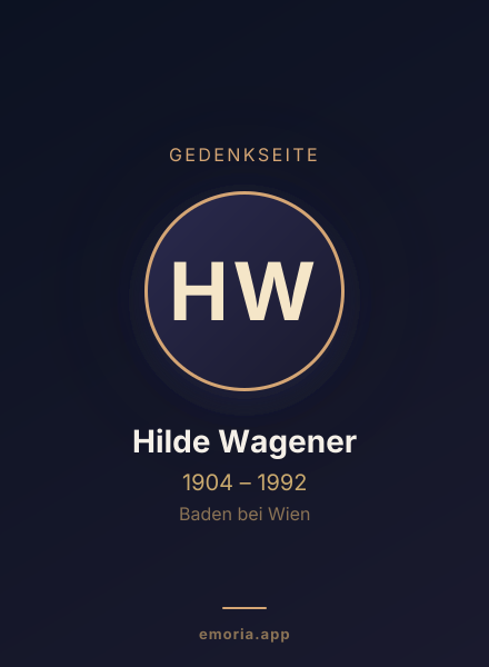 Gedenkportrait von Hilde Wagener