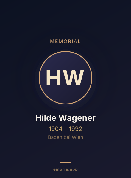 Memorial portrait of Hilde Wagener