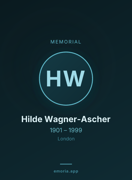 Memorial portrait of Hilde Wagner-Ascher