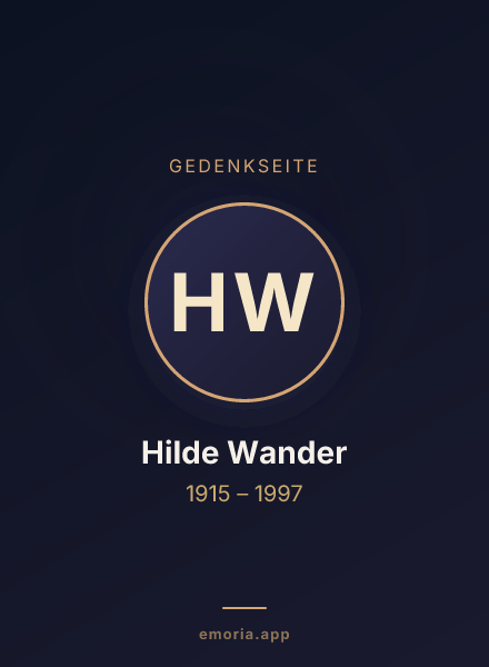 Gedenkportrait von Hilde Wander