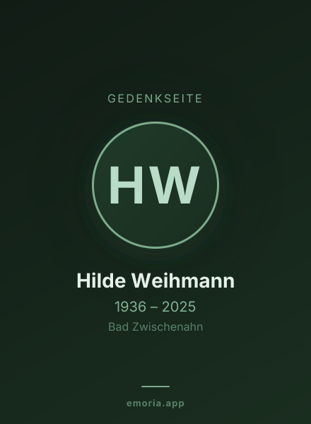 Gedenkportrait von Hilde Weihmann