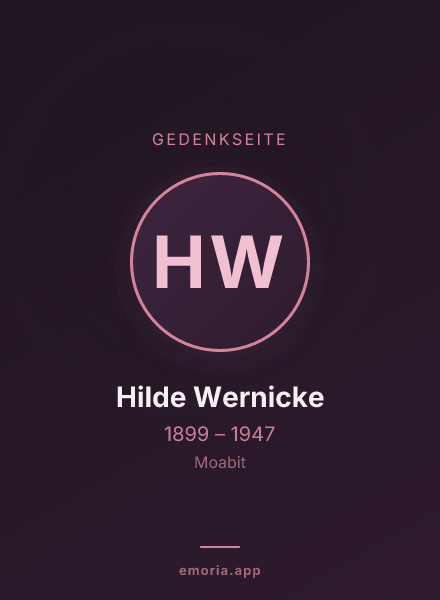 Gedenkportrait von Hilde Wernicke
