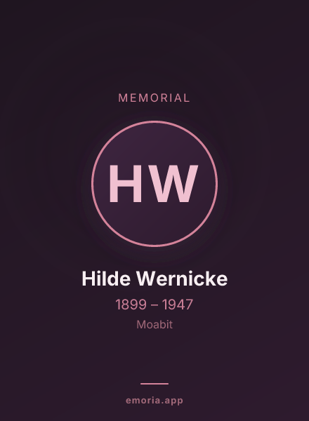 Memorial portrait of Hilde Wernicke