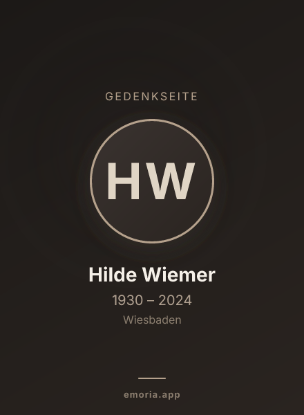 Gedenkportrait von Hilde Wiemer