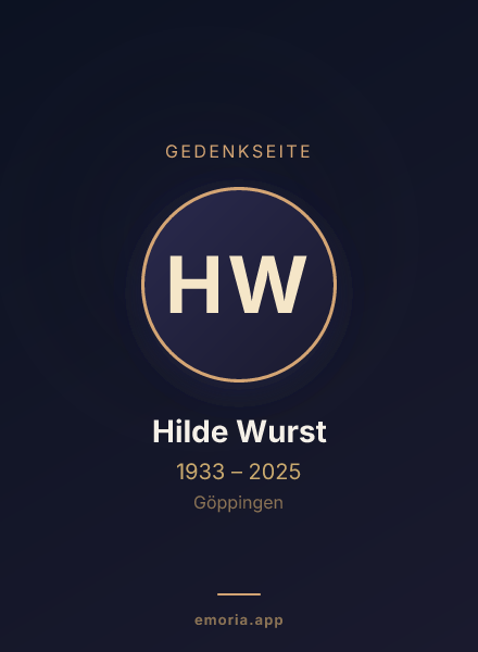 Gedenkportrait von Hilde Wurst