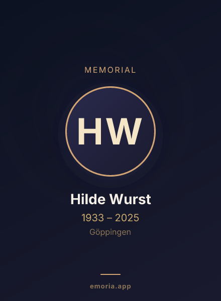 Memorial portrait of Hilde Wurst