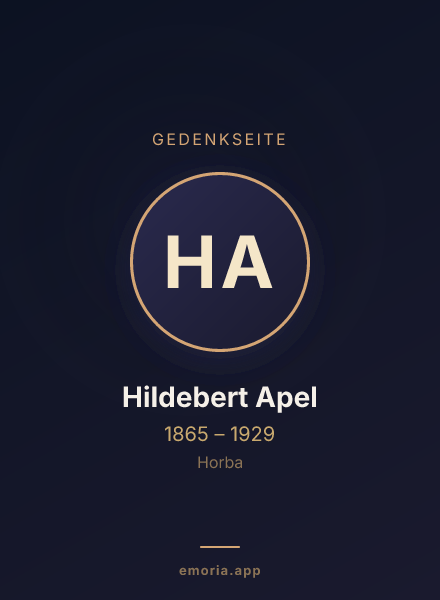 Gedenkportrait von Hildebert Apel