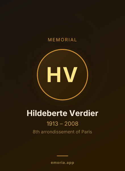 Memorial portrait of Hildeberte Verdier
