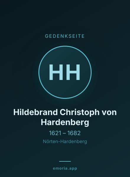 Gedenkportrait von Hildebrand Christoph von Hardenberg