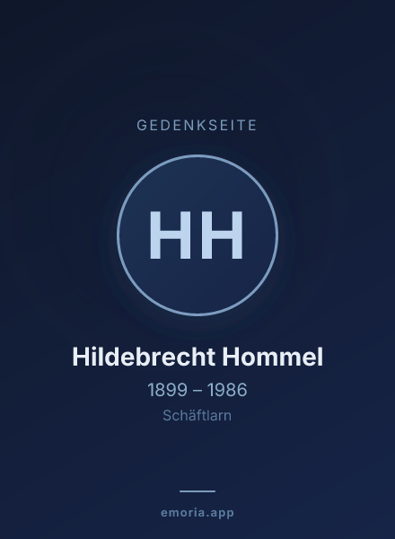 Gedenkportrait von Hildebrecht Hommel