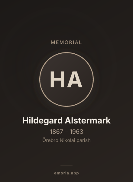 Memorial portrait of Hildegard Alstermark