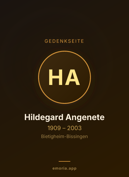 Gedenkportrait von Hildegard Angenete