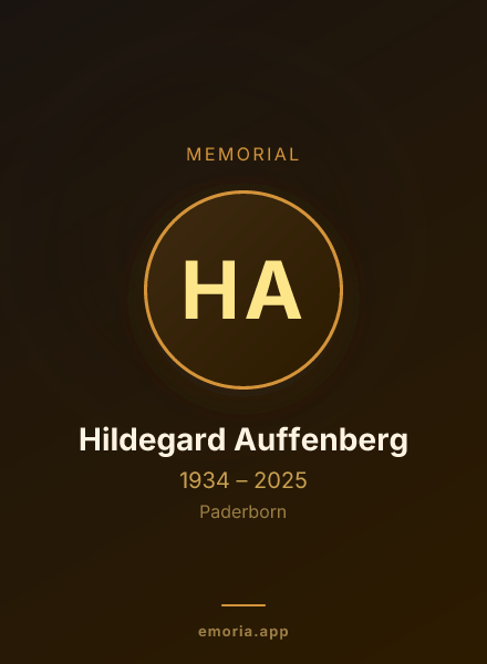 Memorial portrait of Hildegard Auffenberg
