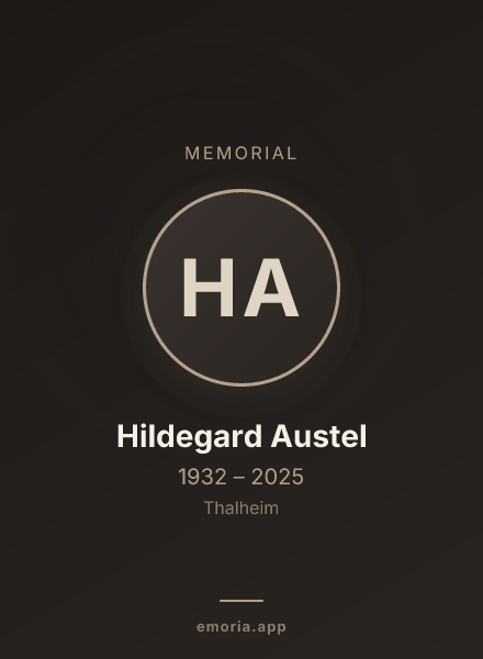Memorial portrait of Hildegard Austel